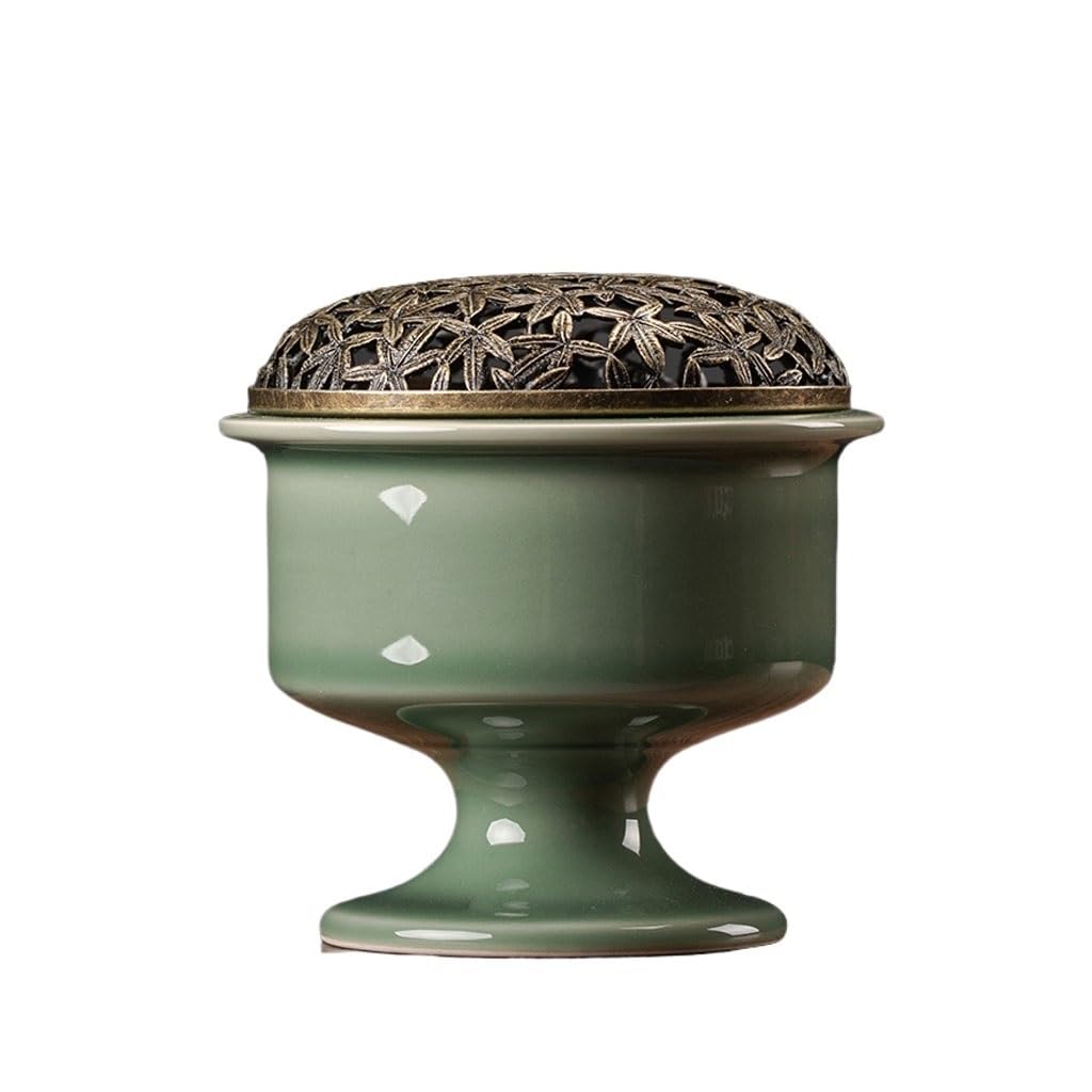 Incense Burner Plum Celadon Antique Ceramic Plate Incense Burner Zen Sandalwood Agarwood Home Indoor Tea Ceremony Waterfall Incense Burne