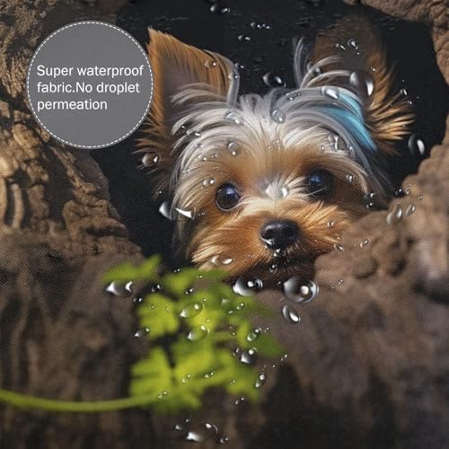 Rideau de douche épais contre éclaboussures motif Yorkshire terrier 183 cm