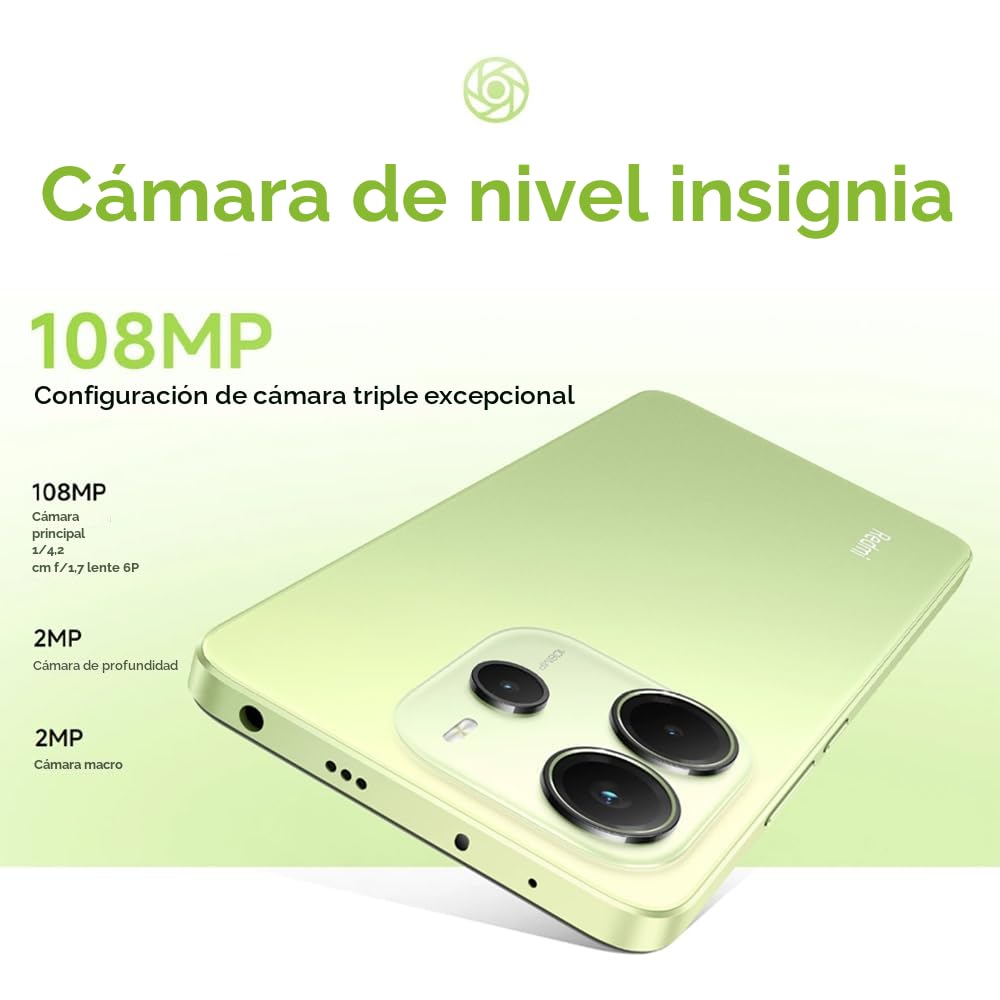 XIAOMI Redmi Note 14 4G 6GB + 128GB Smartphone 6.67 Pulgadas AMOLED 120Hz Verde (con Cargador)