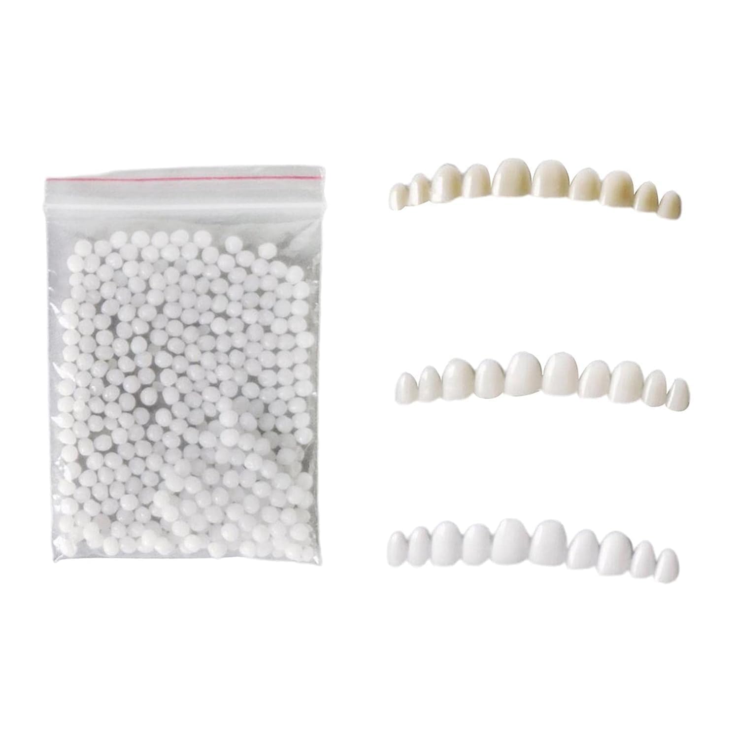 Moldable Teeth Veneers with Adhesive Fitting Beads Temporary False Teeth |Health & Beauty | Oral Care | Whitening (30 Gm)