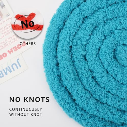 Chunky Yarn for Hand Knitting, Chunky Chenille Blanket Yarn for Crocheting, Bulky Soft Fluffy Chenille for Blanket Project, 8 Pack of 8oz/25yds, Peacock Blue