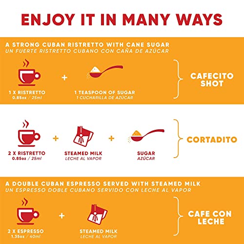 Cafe Fuerte Cubano, Espresso Pods, Nespresso Capsules Compatible With Originalline Machines, Strong Cuban Coffee, Ristretto Cafecito, Intensity 13, Dark Roast, High In Caffeine (40 Count) #TOP4