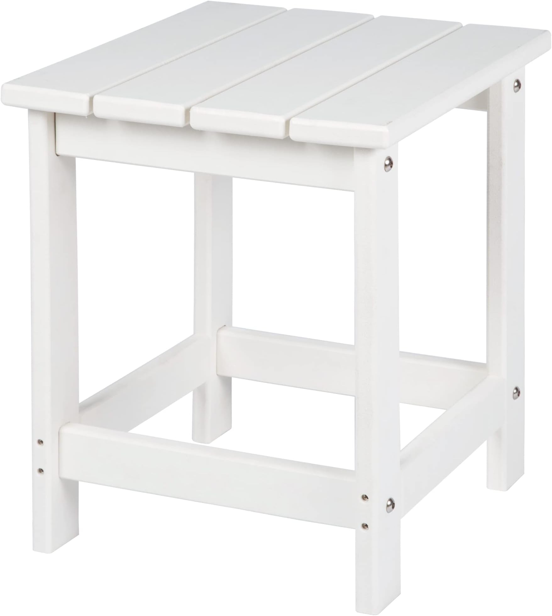 LZRS Adirondack Square Outdoor Side Table, Poly Lumber End Tables for Patio, Backyard,Pool, Indoor Outdoor Companion, Easy Maintenance & Weather Resistant,White