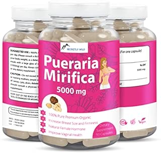Pueraria Mirifica Capsules 5000mg - Natural Breast Enhancement Pills for Women - Breast Enlargement Pills - Breast Growth, Vaginal Health, Menopause Relief, Skin & Hair Health 90 Vegetarian Capsules