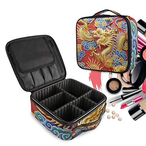 Trousse sac cosmétique dragon d'or rouge cadeau idéal femmes filles