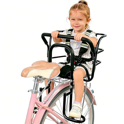 UNIKOO Rear Kids Bike Seat Heavy Duty Back Mount Kids Bike Seat for Aged 12 Month - 8 Years Old Child Carrier Bike Chair for Bicycle Kids Seat Foam Seat Belt with Reflective Strip