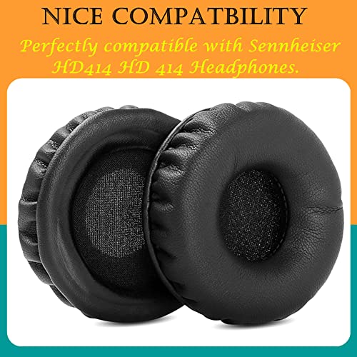 Almohadillas para auriculares HD414, recambio compatible con Sennheiser HD414 (cuero sintético, color negro) miniatura 3
