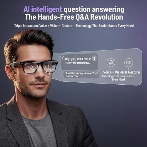 Image of AI Smart Glasses with Camera and Bluetooth, 8MP 4K Camera Glasses with Translation & Voice Control, Video, Audio Recording, IP67 Waterproof Smart Glasses for Business & Outdoor(Photochromic)