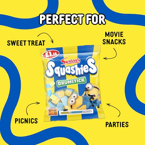 Swizzels Squashies Minion Sweets - Banana & Blueberry Flavor - Price Marked Multipack (12 x 120g)