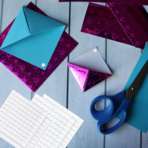ktxaby 1200 Stück Doppelseitige Klebepads,12 Blätter Rund 8mm 10mm Schaumstoff Klebepunkte Abziehbar 3D Pop Schaumstoffband für DIY Basteln Dekoration und Kunstprojekte