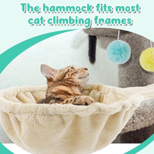 Cama hamaca para gato 14.6 pulgadas Beige 3 piezas miniatura 6