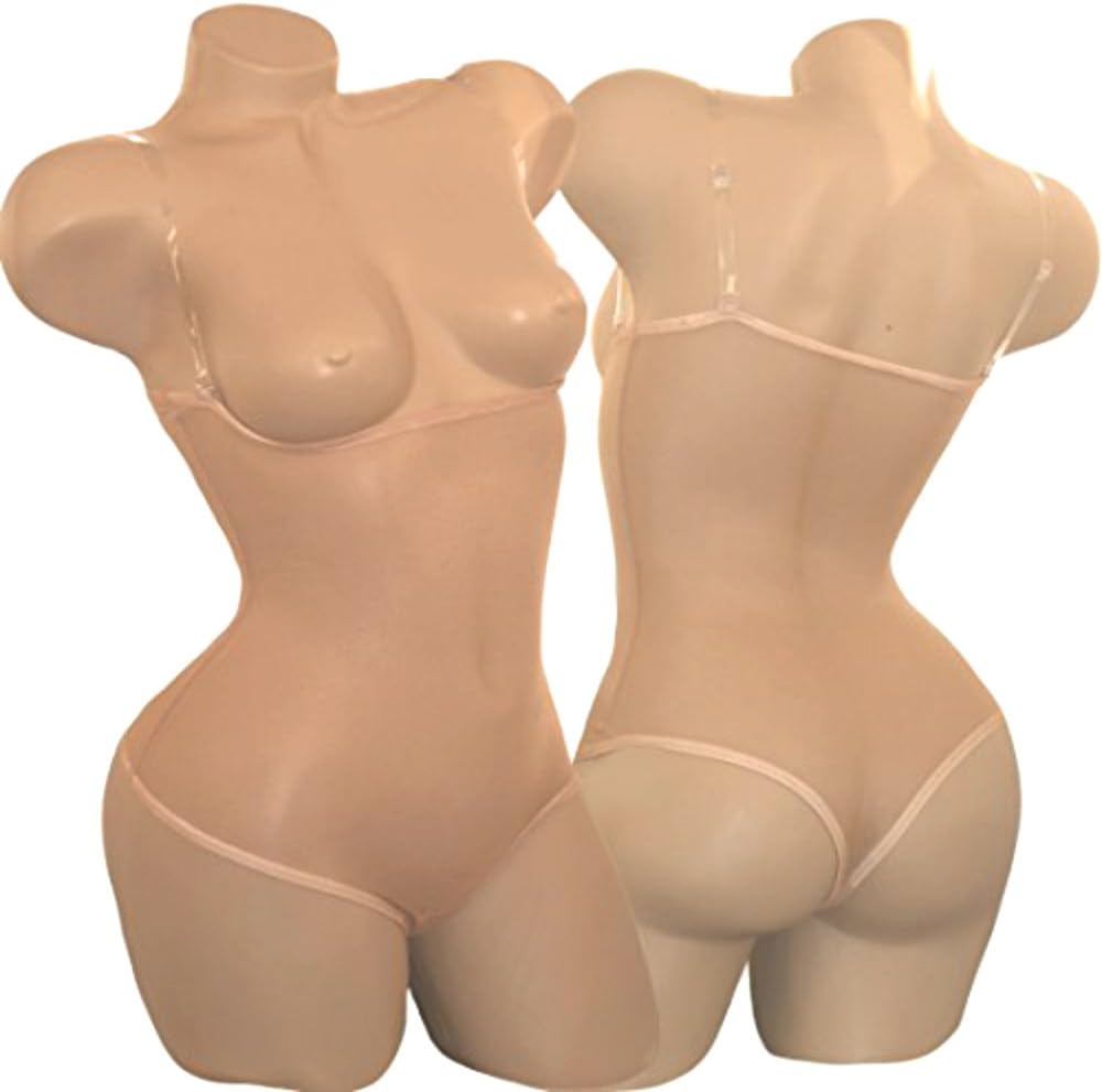 Dancers World Ltd (UK Seller) New Skin Tones Belly Dance Body Stocking with Straps Leotard Unitard Powermesh Underbust with Thong