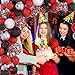 Red and Black Birthday Decorations Red Black White Silver Balloons Arch Garland Kit with Happy Birthday Banner Backdrop, Hanging Swirls for Men Party Décor Supplies