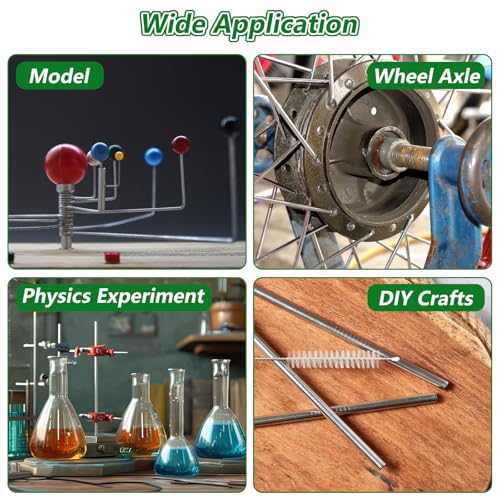 YAYODS 15 Stück Edelstahlstäbe 5mm x 300mm - 304 Edelstahl Solide Rundstab, Metallstange Rundstäbe, Rundstange für Bastelarbeit - Vollrundstab Rundstahl für DIY Handwerk Modellauto Flugzeug