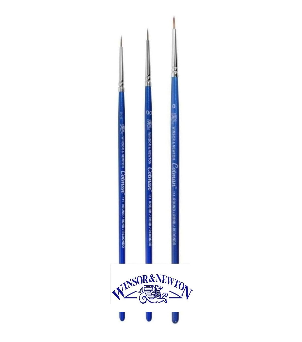 Winsor & Newton - Pennello per acquerello a maniche corte, serie 111. NO. 000. 00 0 e 1 Carta