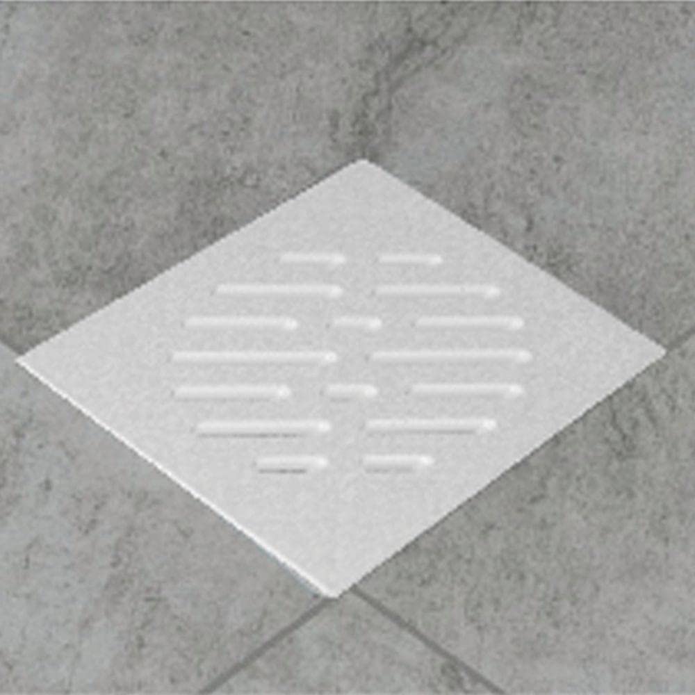 CHIUSINO SIFONATO Regolabile con GRIGLIA in ABS plastica 14X14 Scarico Laterale per Doccia