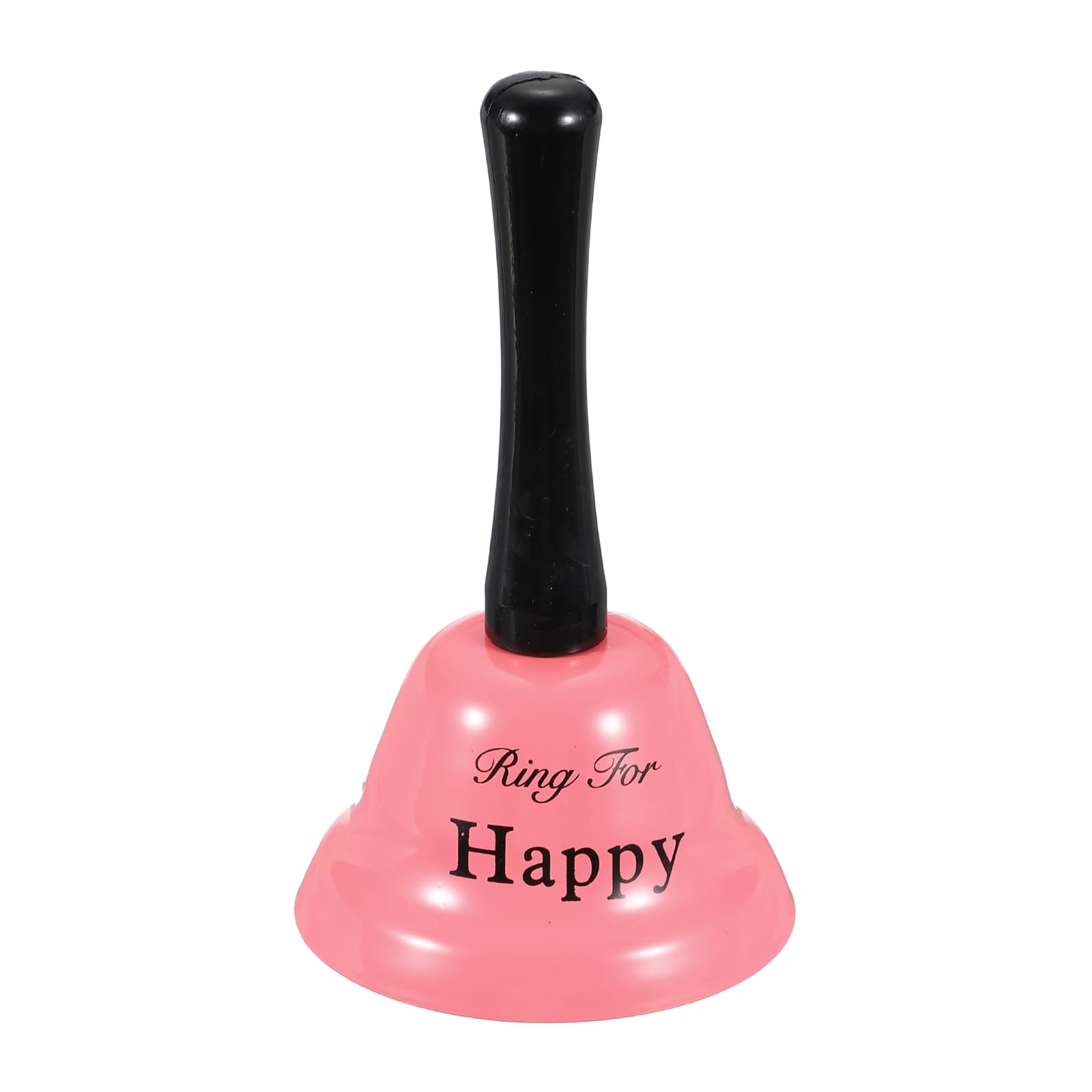PATIKIL Hand Bell, 3" Small Service Call Bell with Handle Metal Ringing Loud Jingle for Wedding Restaurant Hotel Senior Bedside Classroom Dinner Pet Animal Training(Happy, Pink)