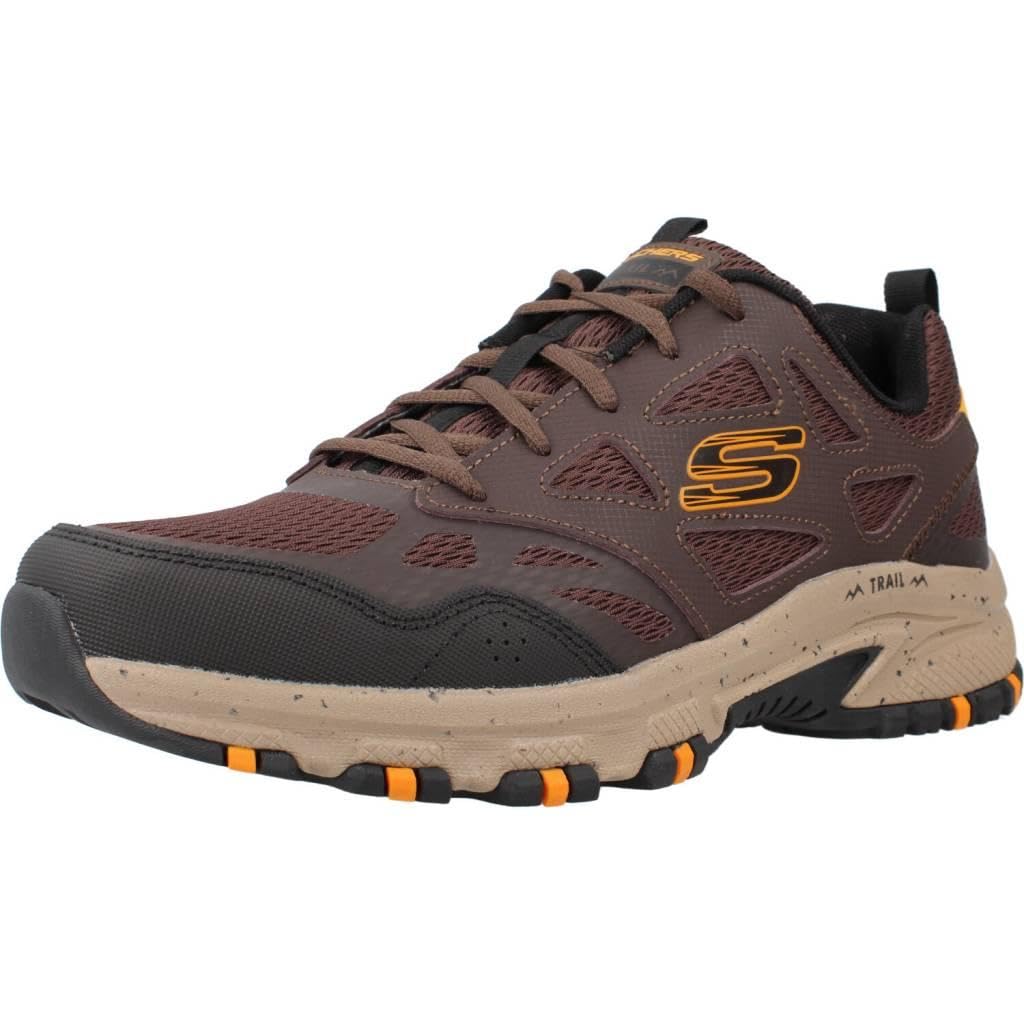 Skechers Herren Hillcrest Sneaker, Braunes Ledernetz Synthetischer Besatz, 42.5 EU