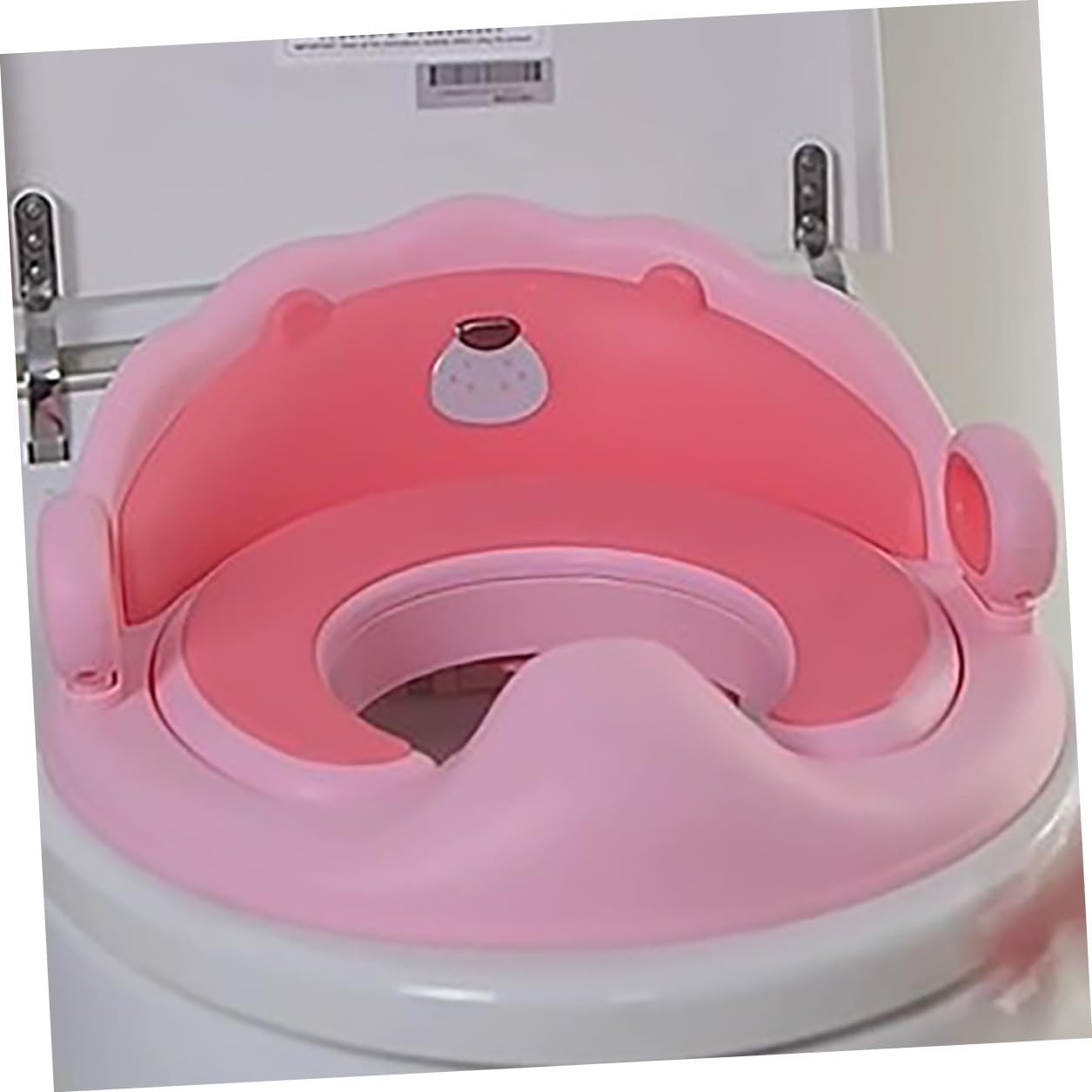Potty Seat with Non-slip Tpe Cushion and Removable Ladder Lion-themed Cherry Blossom Pink Toilet Trainer for Boys and Stable and Secure for Independent Toilet Use