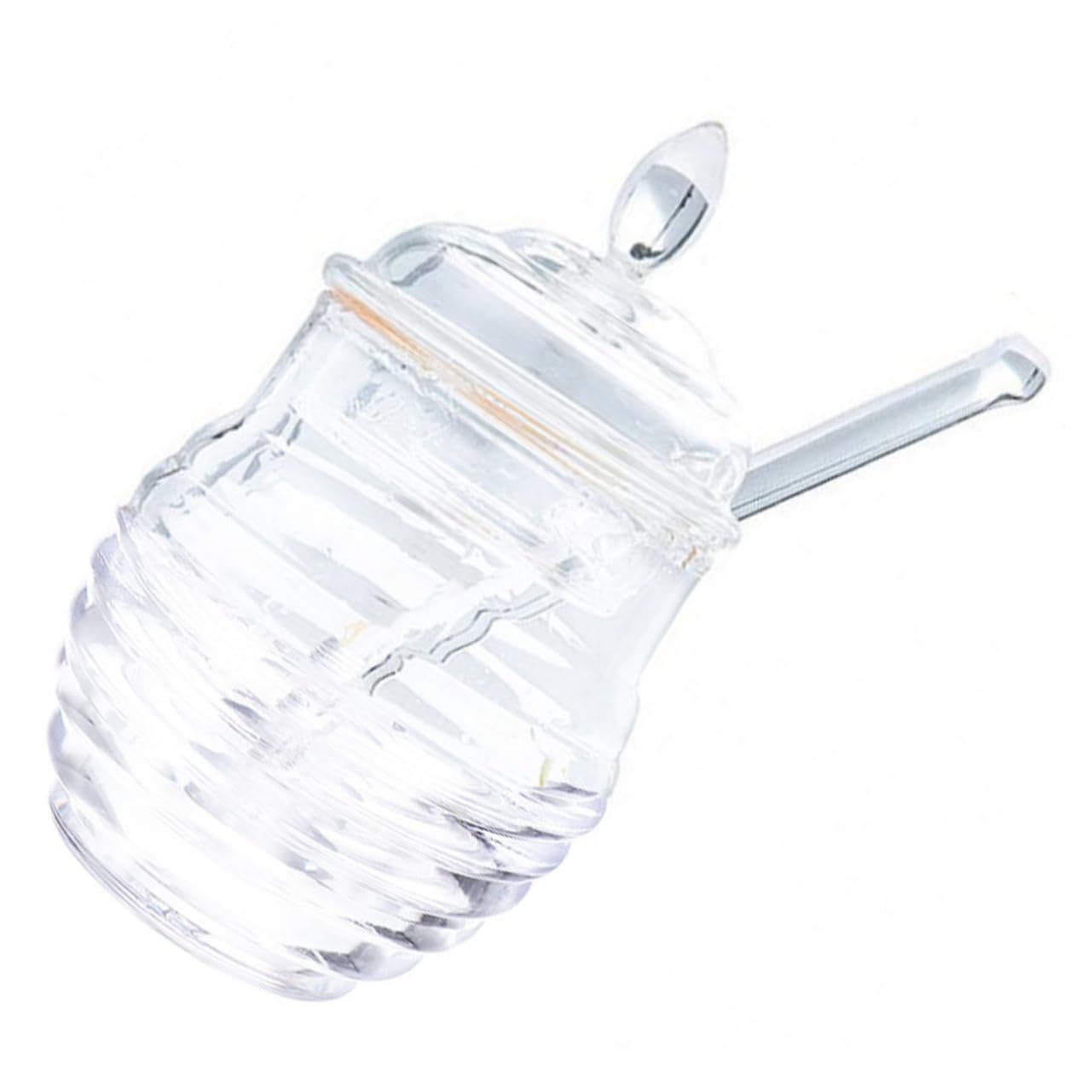 NAMOARLY 1pc Honey Pot Honey Jars Honey Containers Holder Clear Jars Honey Spoon Stirrers Honey Drizzle Stick Storage Jar Fruit Jam Jar Honey Dipper Sticks Transparent Polystyrene re-usable