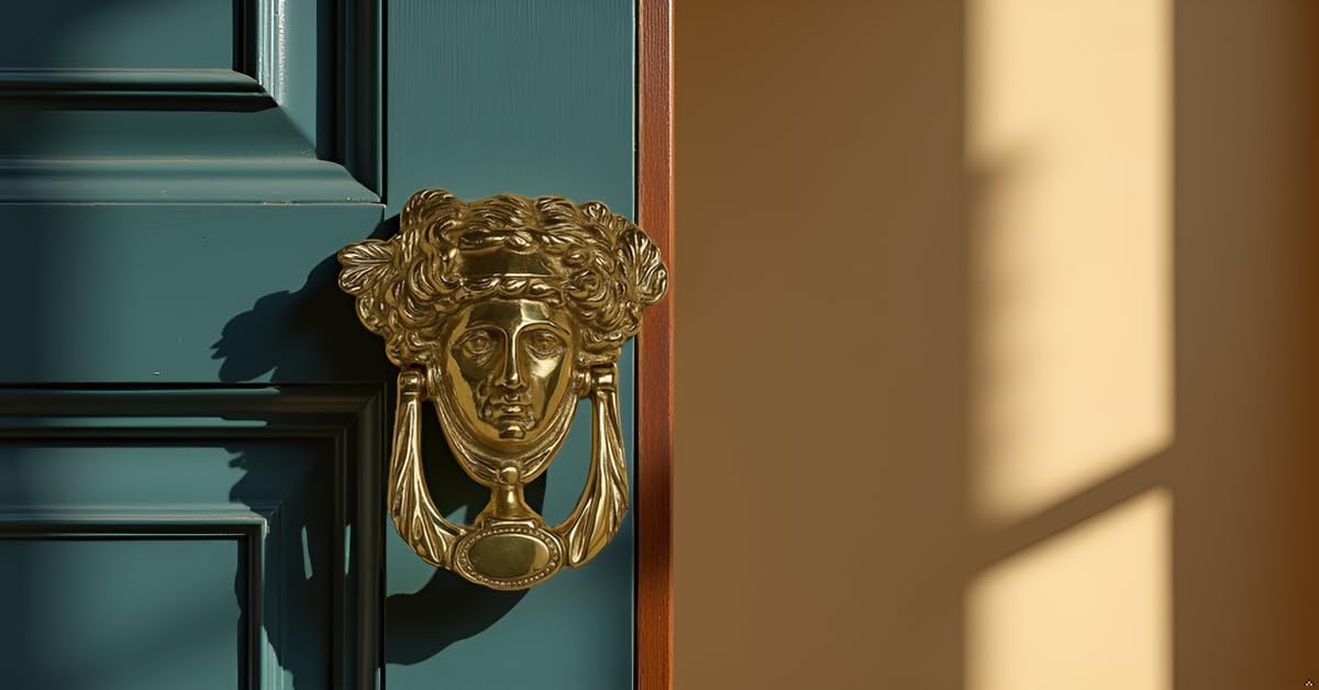 Queen Door Knocker – Lacquered Brass Front Door Accessory (Pack of 2)