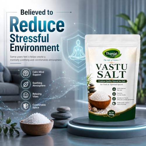 Image of Thanjai Natural Premium Vastu Salt 450G Crystals for Home & Office | Natural Crystal Sea Salt for Vastu & Space Cleansing | Suitable for Living Room, Bedroom, Workplace & Meditation Spaces