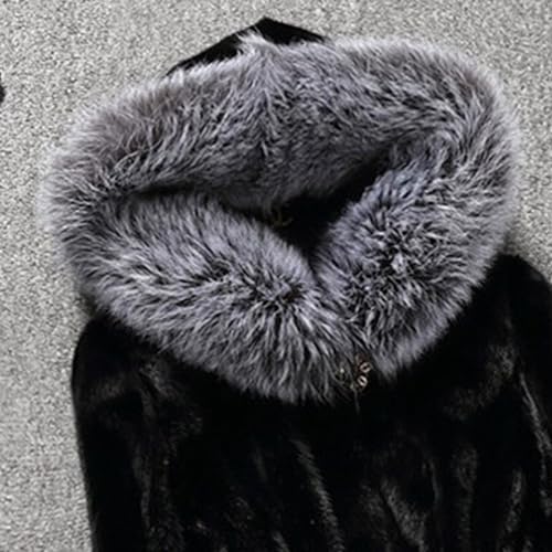 Maiyifu-GJ Women's Warm Faux Fur Coat Elegant Winter Dresses Overcoat Hooded Jackets Long Sleeve Fleece Coats Outerwear3