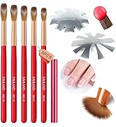 Saviland Acrylic Brush Set with French Tips Cutter - 5PCS Acrylic Nail Brushes French Tip Nail To...