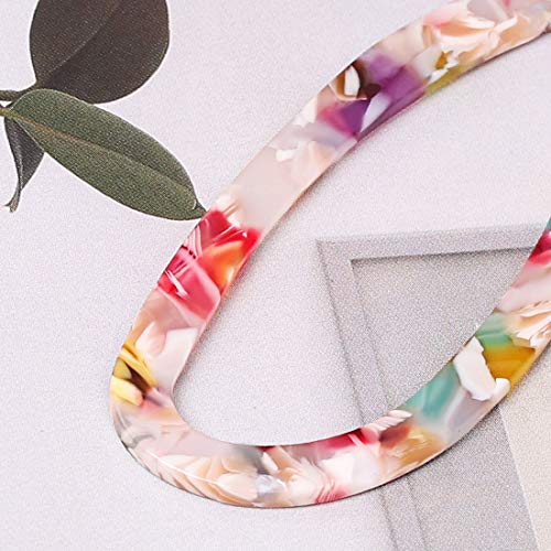 Alexy Women’s Mottled Hoop Earrings Bohemia Acrylic Resin Hoops Stud Earrings (A: 2 Pink Flower) #TOP3