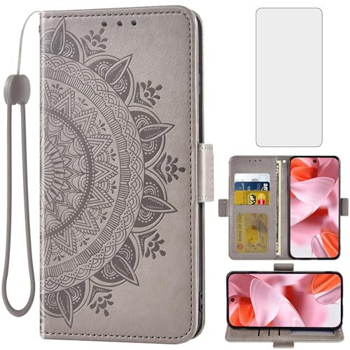 Coque Google Pixel 9/9 Pro 5G Asuwish : étui portefeuille en verre trempé avec porte-carte