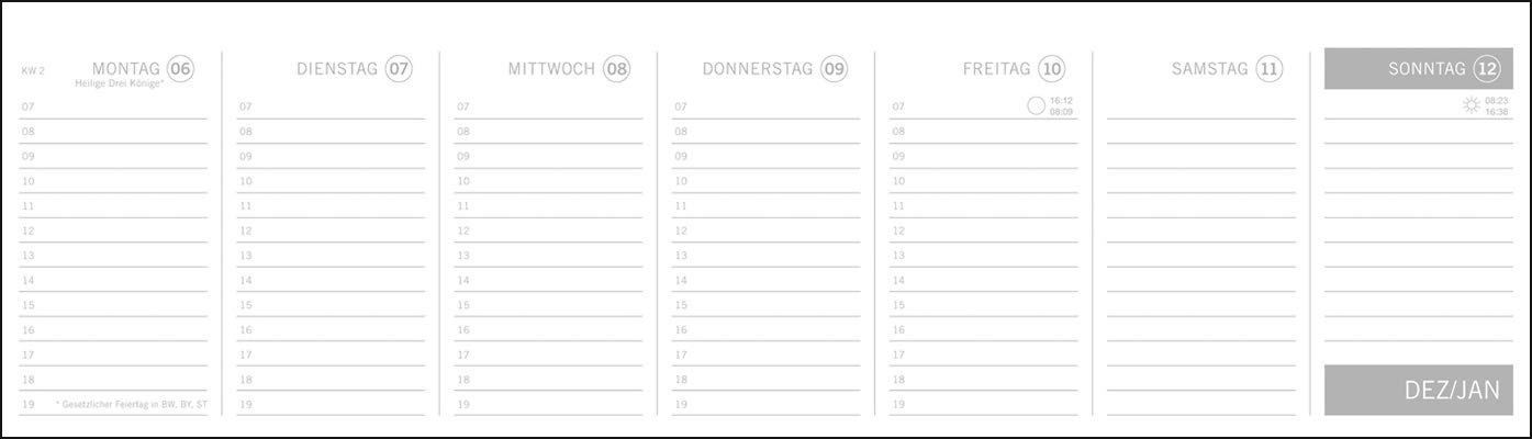 times&more Kaktus grün Wochenquerplaner. Tischkalender 2020. Wochenkalendarium. Spiralbindung. Format 32,5 x 9,3 cm: Termine