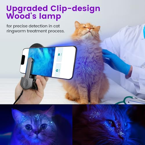 Image of Woods Lamp with Magnifying Glass, Rechargeable UV Flashlight Skin Analyzer, 365nm Ultraviolet Light LED Black Light for Pet Cat Urine Detection, Resin Curing, Cat Dog Ringworm