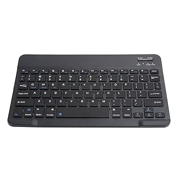 CandelWood Wireless Multi-Device Keyboard for Windows Apple iOS Android Or Chrome Wireless Bluetooth Compact Space-Saving Design PC | Mac | Laptop | Smartphone | Tablet- Black and White