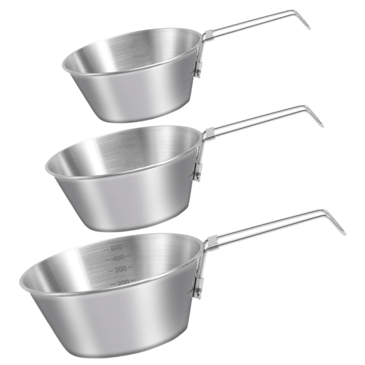 Toyvian 2 ensembles Bol Pliable En Acier Inoxydable Vaisselle De Camping Pliable Randonnée Portable Empilable Cuisine Camping Pliable Extérieur Compact Ustensiles 3 pièces * 2