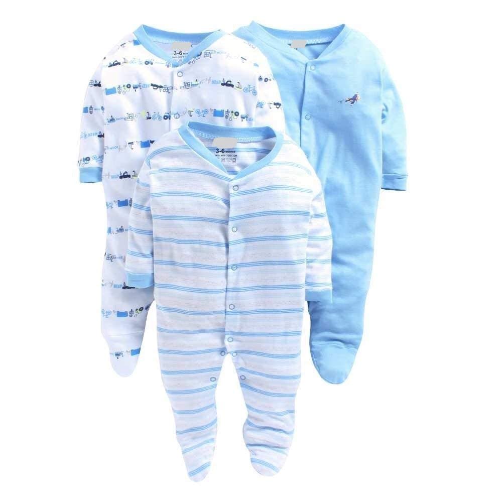 SMILEY APPU CLOTHING New Born Baby Long Sleeve Body Suit,Romper, Sleep Suit for Baby Boys and Girls - Pack of 3