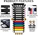 ESSENTURA 12 Belt Karate Belt Display Rack with Trophy Mount, Bamboo, Themed Stickers, Medal Hangers - Taekwondo Belt Display, Jiu Jitsu, BJJ, Martial Arts (Black, 12 Belts)