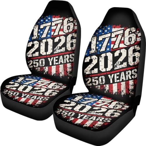 Housse de siège auto drapeau américain 1776-2026 pour voiture et SUV