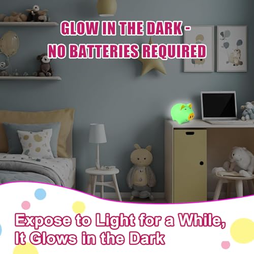 Image of Piggy Bank for Kids, Piggy Bank for Boys, Glow in the Dark | Glow in the Dark Plastic Piggy Bank, Coin Bank Suitable for Boys and Girls