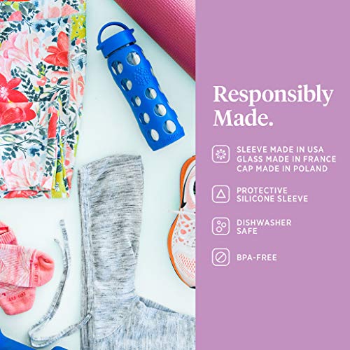 Lifefactory - Borraccia in Vetro, Vetro, Nero, 650...