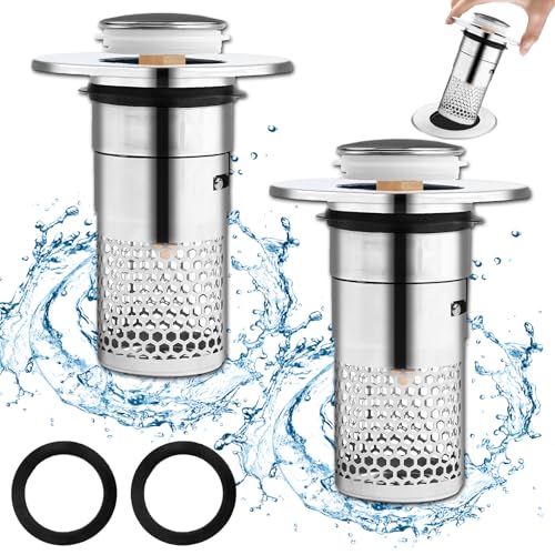 UZSUZZ Tapón De Lavabo Universal, Tapon Pop Up Lavabo 32-40mm Valvula Click Clack Lavabo Tapon Lavabo Baño En Acero Inoxidable Tapones Lavabo para Bañera, Cocina, Lavabo