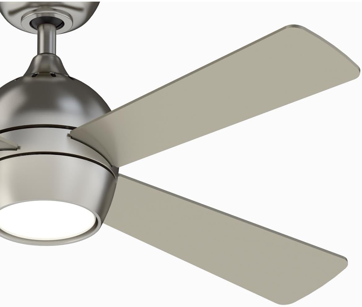 Fanimation Kwad 44 inch Indoor Ceiling Fan with LED Light Kit - Brushed Nickel