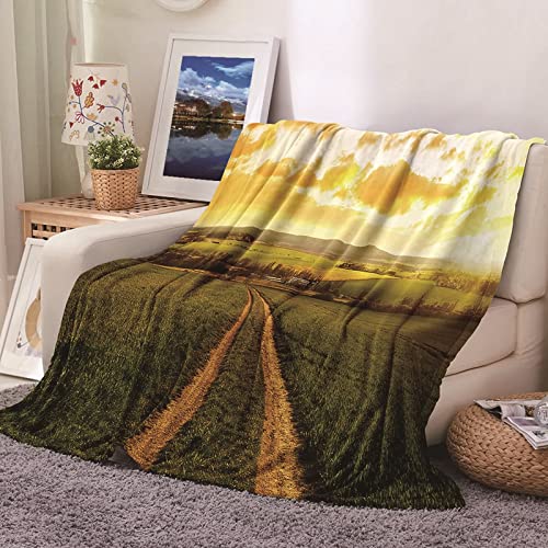 Couverture chaude hiver flannel douce et confortable grand format vert jaune - 2