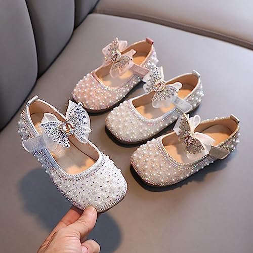 Baby Girls Glittery Dress Princess Shoes Bow Ballet Shoes Toddler Soft Soled Leather Shoes Wedding Dress Shoes4