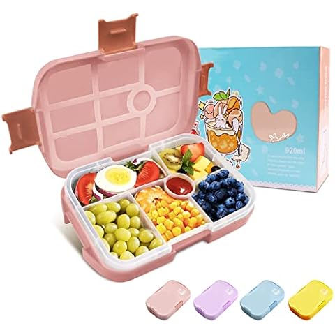 Homtibrm 920ML Bento Lunch Box with 6 Compartments Cover