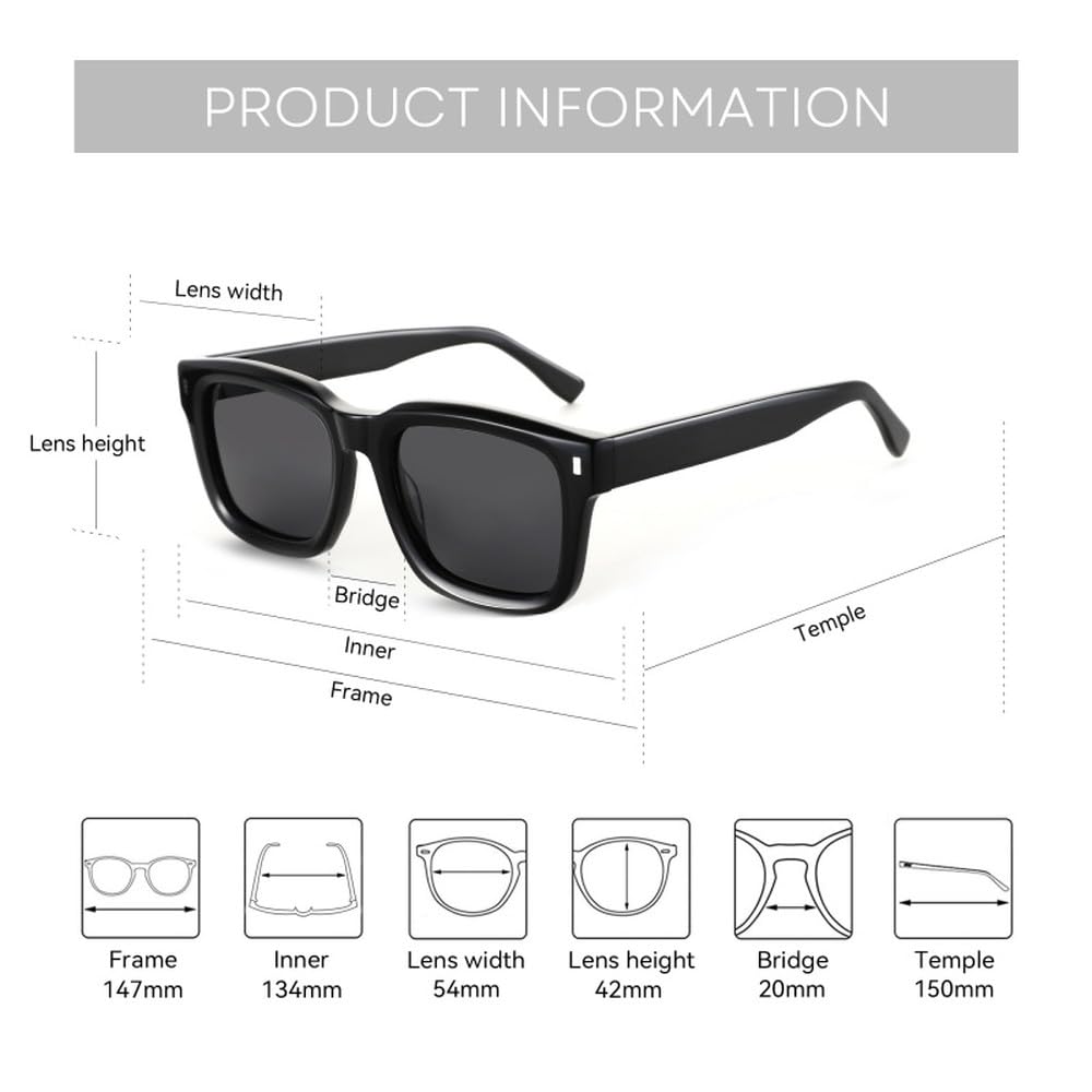 Gafas de sol polarizadas de acetato de última tendencia, con diseño de patchwork.
