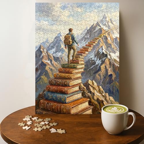 Book Ladder Bookaholic casse-tête 500 pces bois adultes 20 x 15 po