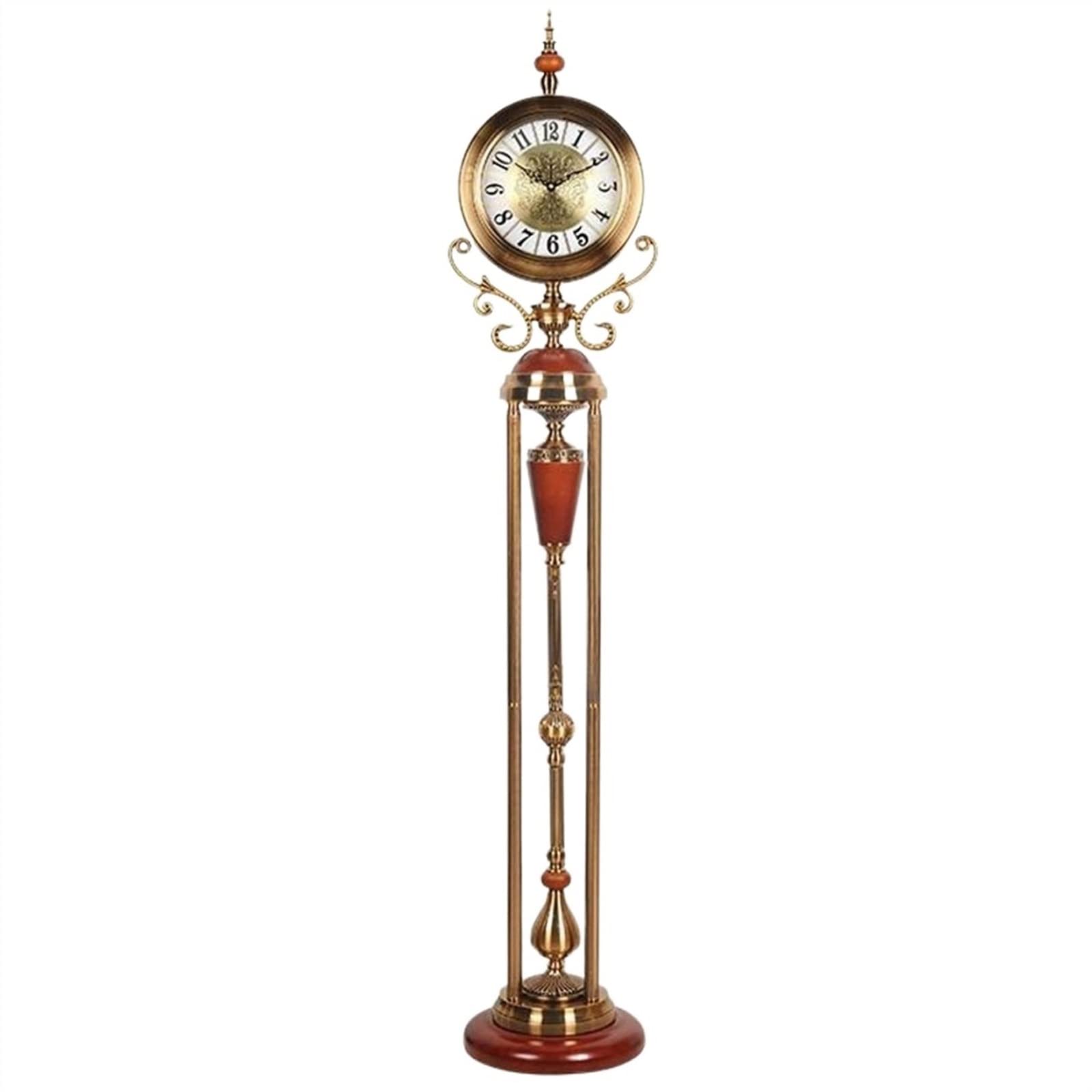 Kf2vBt7dP Chinese Style Floor Clock Retro Floor Clocks Mute Desk Clock,Grandstand Roman Column,Resin Pendulum Grandfather Clocks