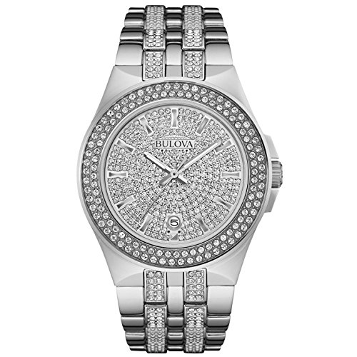 Image of Bulova Men's Crystals Stainless Steel 3-Hand Quartz Watch Style: 96B235