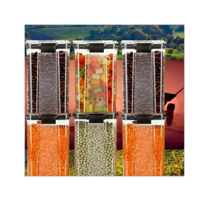 Container Set |Airtight Grocery Jars | Dishwasher Safe, BPA Free Plastic Storage Container Kitchen Accessories Items Household Food Grade Containers Jar Combo Design – 1008 for Kitchens & Home