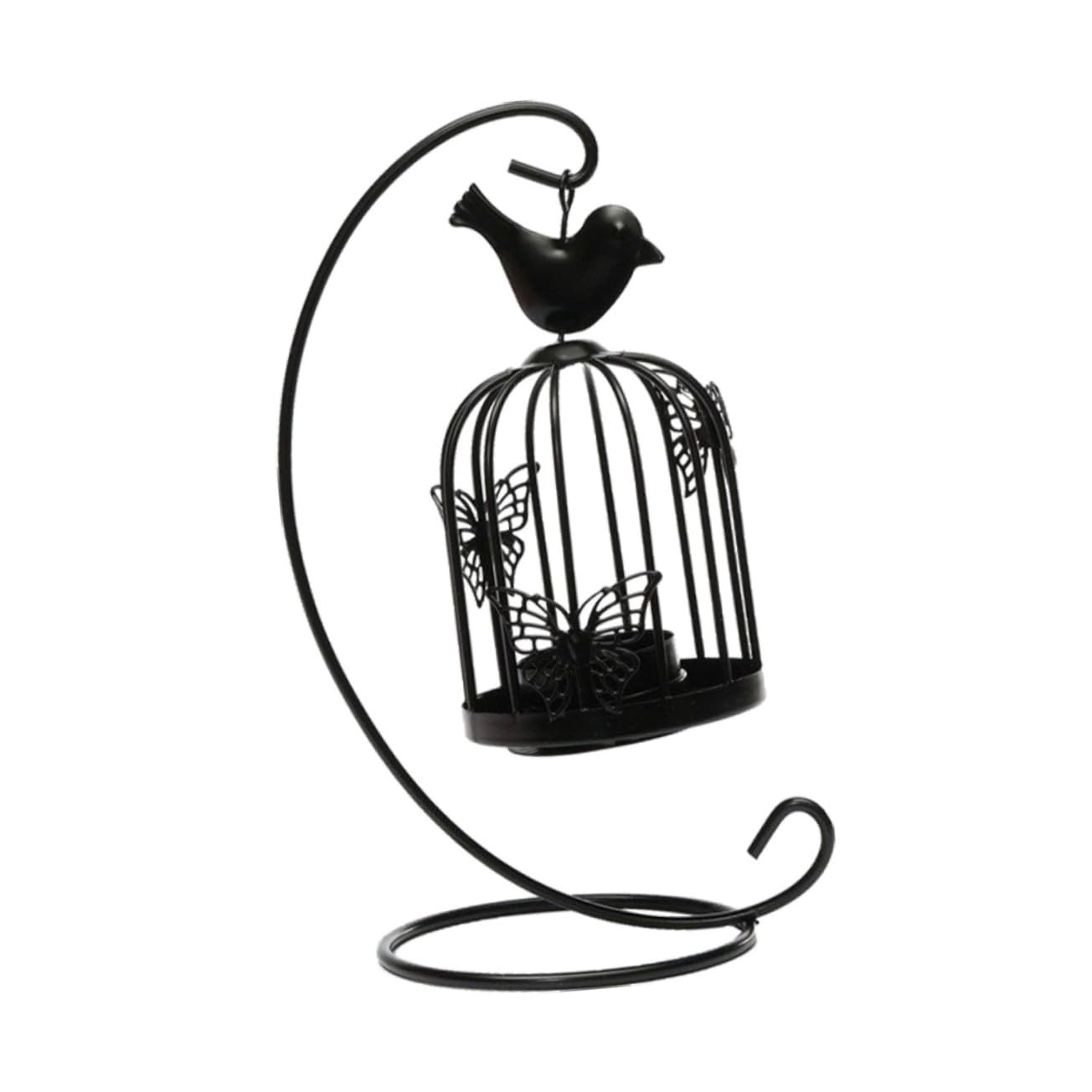 Cabilock Birdcage Candle Holder Black Decor Black Candle Holder Candlestick Black Trim Black Chandelier Black Sconces Candle Lanterns Bird Cage Decor Retro Decor Bracket European Style
